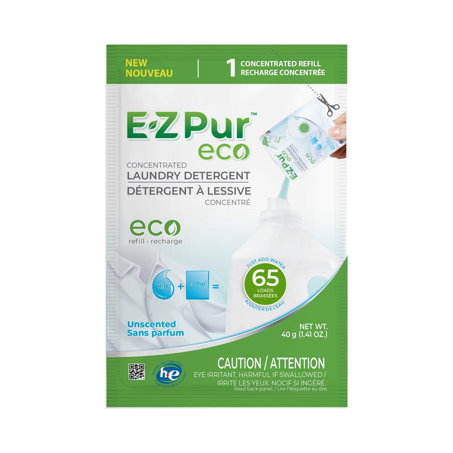 Laundry Detergent Concentrate - Unscented (65 Loads) - EZ Pur Eco